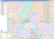 St. Paul  Wall Map Color Cast Style